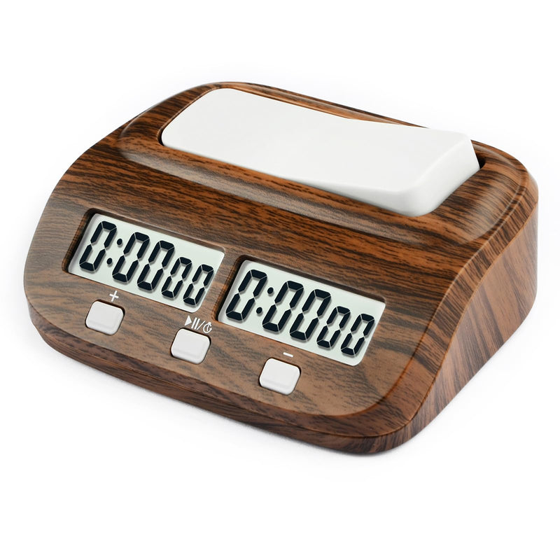 Chess Clock Digital Chess Timer with Delay and Bonus Professional for Board Games Timer Wood Grain Color