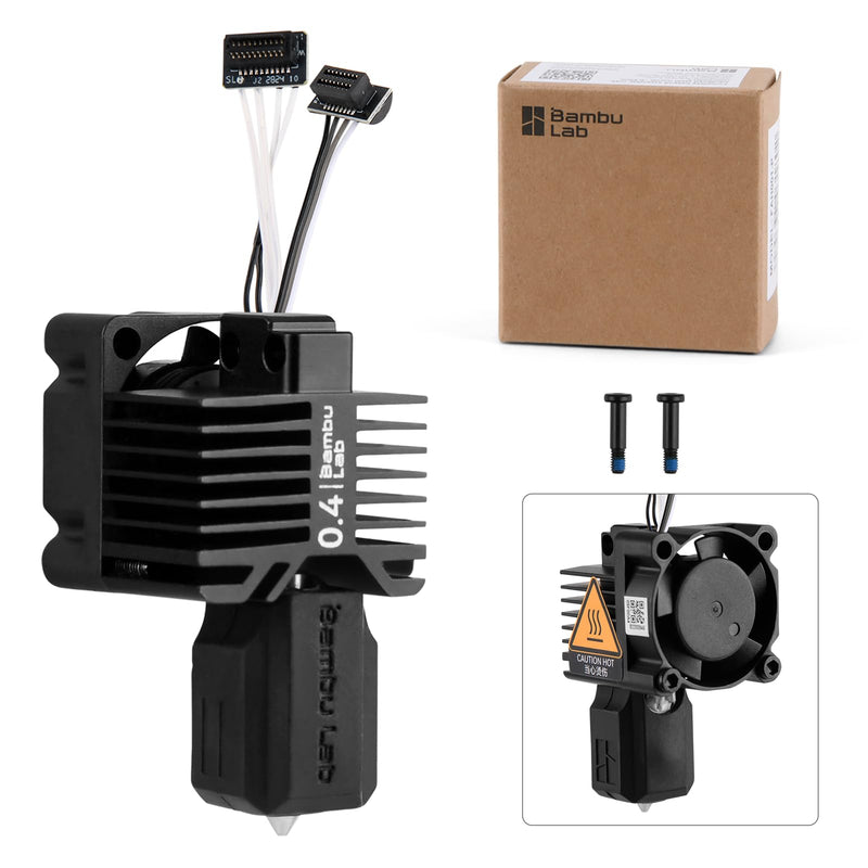 Bamboo Lab P1P, P1S Hotend Complete Kit for P1 Series 3D Printer, Full Assembly Hardened Steel Hot End with Fan, Thermistor, Ceramic Heater, 0.4mm Nozzle, and Extruder Heating Block Replacement 0.4mm P1 series Hotend Hardened Steel