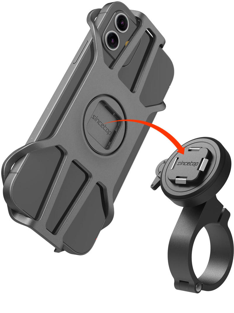 sincetop Series Q [ Quad ] Bike/Motorcycle Handlebar Phone Mount + Silicone Adapter
