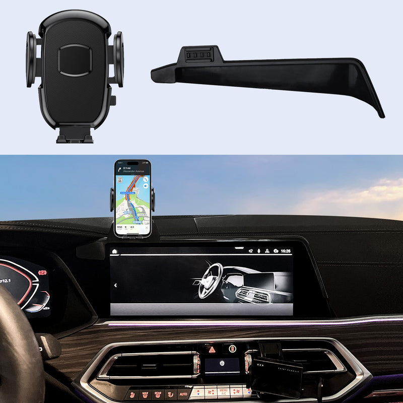 Car Phone Holder Mount Fit for BMW X7 2019-2022/X5 2019-2023/X6 2020-2023(Only fits for 12.3-inch Screen), Car Dashboard Mount,Thick Cases Friendly Fit for iPhone/Android and All Smartphones X5 19-23/X6 20-23/X7 19-22(12.3-inch Screen)