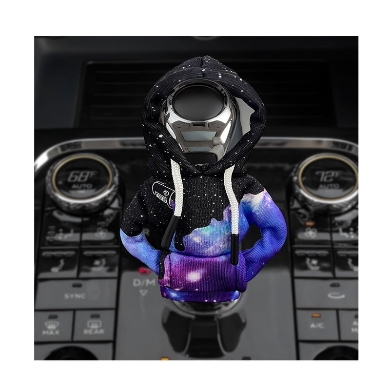 Car Gear Shift Hoodie Cover, Fashionable Gear Shift Knob Hoodie Protector, Upgraded Funny Gear Shift Hoodie Decoration for Most Manual Shift Knobs, Interior Car Accessories (Starry Sky) Starry Sky