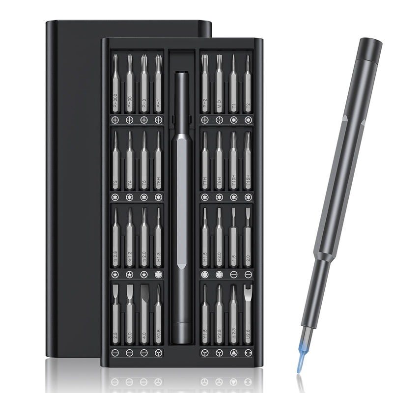 Tanson Precision Screwdriver Set 33-In-1 Small Screwdriver Set,Mini Screwdriver Kit Magnetic Professional Electronic Repair Tool for PC,Computer,Laptop,Iphone,Cell Phone,MacBook,Tablet,Watch,Glasses 32 Black