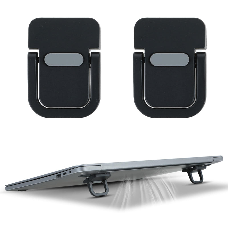 2PCS Keyboard Stands, Self-Adhesive Mini Laptop Stand, Portable Laptop Stand, Invisible Computer Keyboard Stand for Desk, Laptop Stand for MacBook, Dell, HP and Other 10-18 Inches Laptop, Black