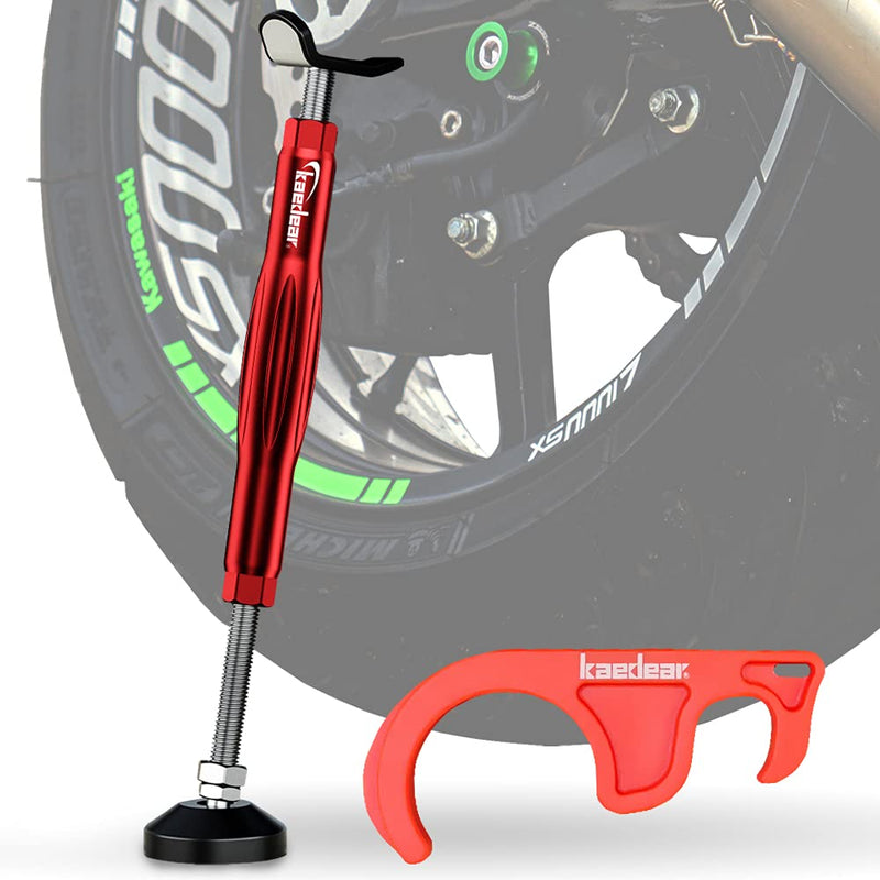 Motorcycle Maintenance Stand, Side Stand, Centre Stand Grip Stand, Easy Turn, Safety, Comfort, with Brake Holder included KDR-ST1 (Red) Red