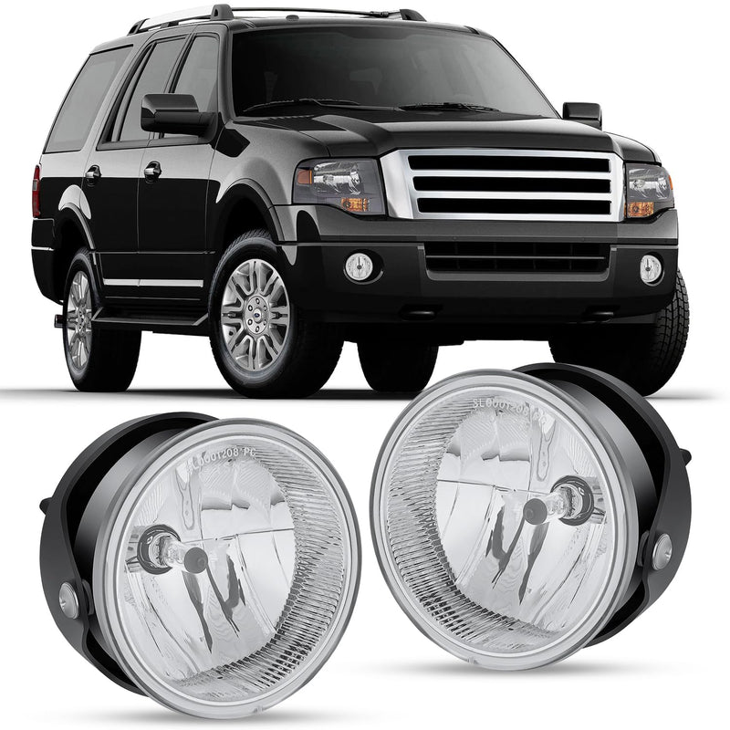 Nilight Fog Lights Assembly Compatible with 2007 2008 2009 2010 2011 2012 2013 2014 Ford Expedition 2008-2011 Ranger(Not Fit STX Package) w/H10 12V 42W Bulbs Clear Lens 2007-2014 Expedition/2008-2011 Ranger