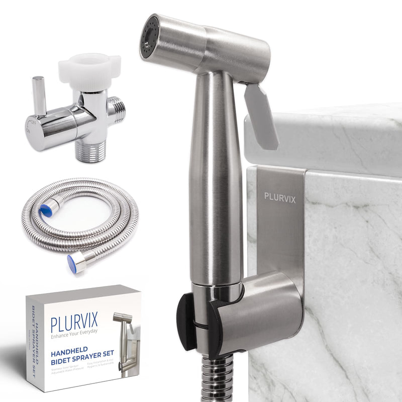 Handheld Bidet Sprayer for Toilet – Adjustable Water Pressure, Stainless Steel Jet Spray Kit with Bidet Hose - Feminine Wash, Muslim Shower, Diaper Cleaning 1 Set
