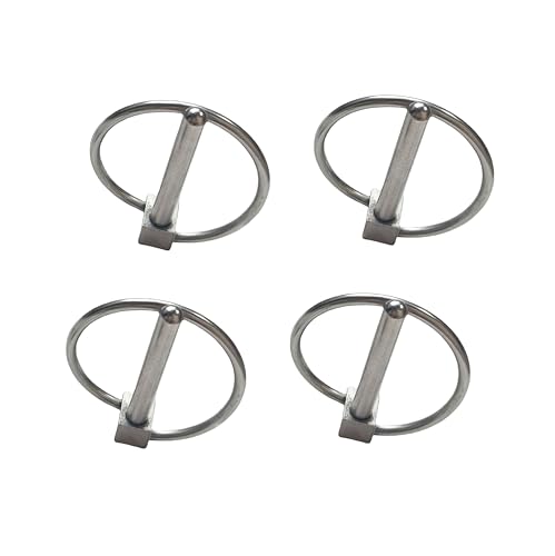Heavy Duty Lynch pins, 316 Stainless Steel clamp pins with Rings, Boat Kayak Canoe connectors (Dia.:1/5in (4.7mm)-4pcs) Dia.:1/5in (4.7mm)-4pcs