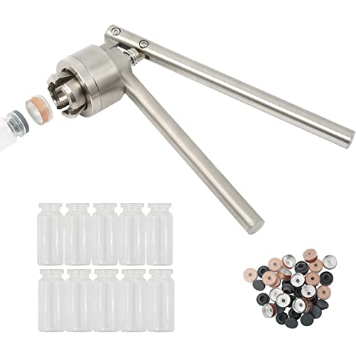13mm Vial Crimper + 10 Set of 3ml Vials & Stoppers & Caps 13mm with 3ml Vials
