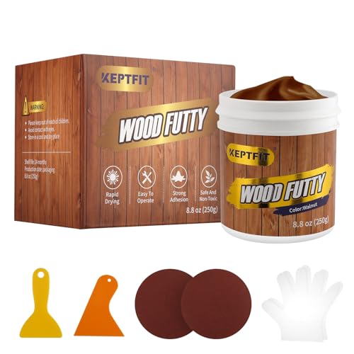 Walnut Wood Filler - 8.8 oz Paintable & Stainable Wood Repair Putty for Furniture - Quick Repair for Broken & Defective Walnut