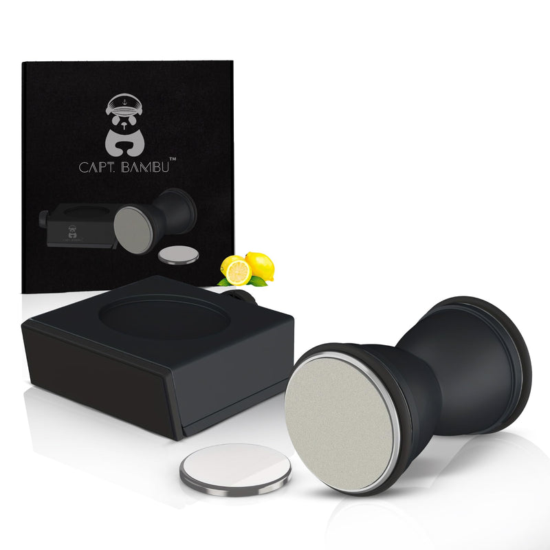 Rolling Knife Sharpener Kit - Crafted with Premium Stainless Steel | Kitchen Knife Sharpener Includes a 400 Grit Diamond Disc to Restore Sharpness and a Ceramic Disc to Polish and Smooth the Blade Black