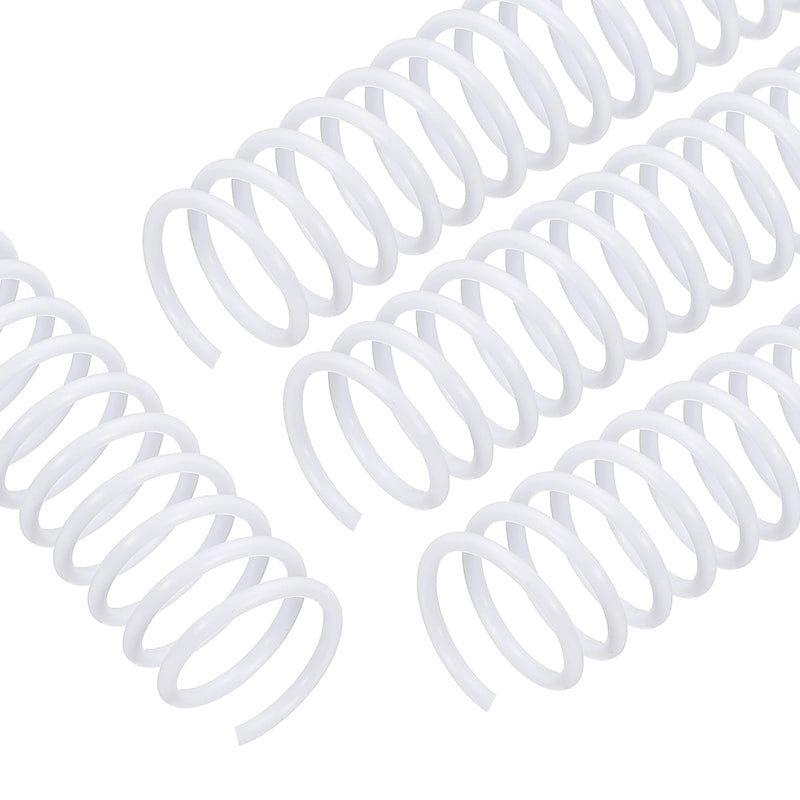 PATIKIL 20 Pack Plastic Spiral Binding Coils, 16mm(5/8") Binding Coils 105 Sheet Capacity Spiral Binder Rings 4:1 Pitch for Office Classroom, White 5/8 Inch