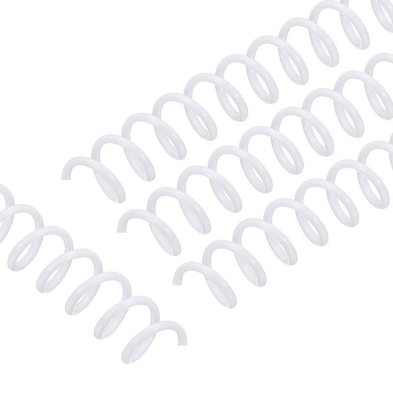 PATIKIL 50 Pack Plastic Spiral Binding Coils, 10mm(3/8") Binding Coils 50 Sheet Capacity Spiral Binder Rings 3:1 Pitch for Office Classroom, White