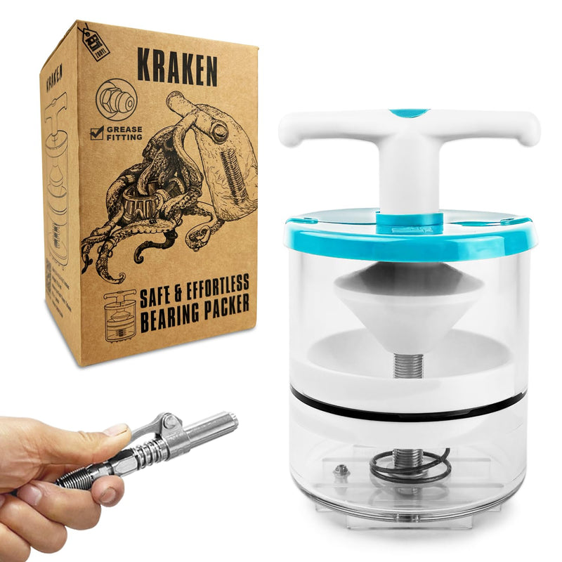 Rotation Handle Bearing Packer, Quick to Refill with Any Grease Gun, Long-Lasting Wheel Bearing Packer with 50-Inch Drop Protection, Precise Center Locator, Fits Bearings Up to 3.5" O.D.