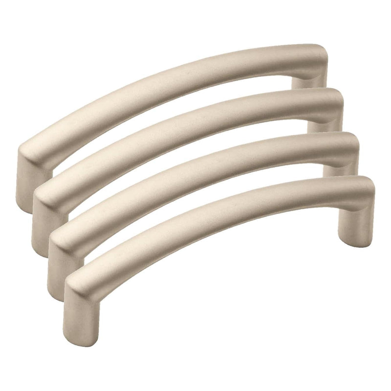 Amerock | Cabinet Pull | Satin Nickel Matte | 3-3/4 inch (96 mm) Center to Center | Essential'Z | 4 Pack | Drawer Pull | Drawer Handle | Cabinet Hardware 96 mm Center-to-Center (Pack of 4)