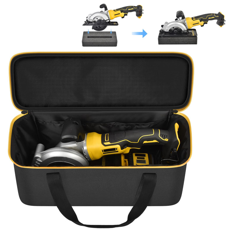 SAIKA Circular Saw Bag for DEWALT ATOMIC 20V MAX 4-1/2"/ for DOVAMAN/for Worx WX439L/ for GALAX PRO Circular Saw Storage Organizer for Blade, Adapter, Blade Wrench, and Rip Guide（Case Only）