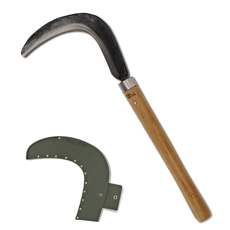 Josun Sickle - Hand-Forged Handmade Korean Weeding and Brush Clearing Tool with Razor-Sharp Blade and Chestnut Wood Handle