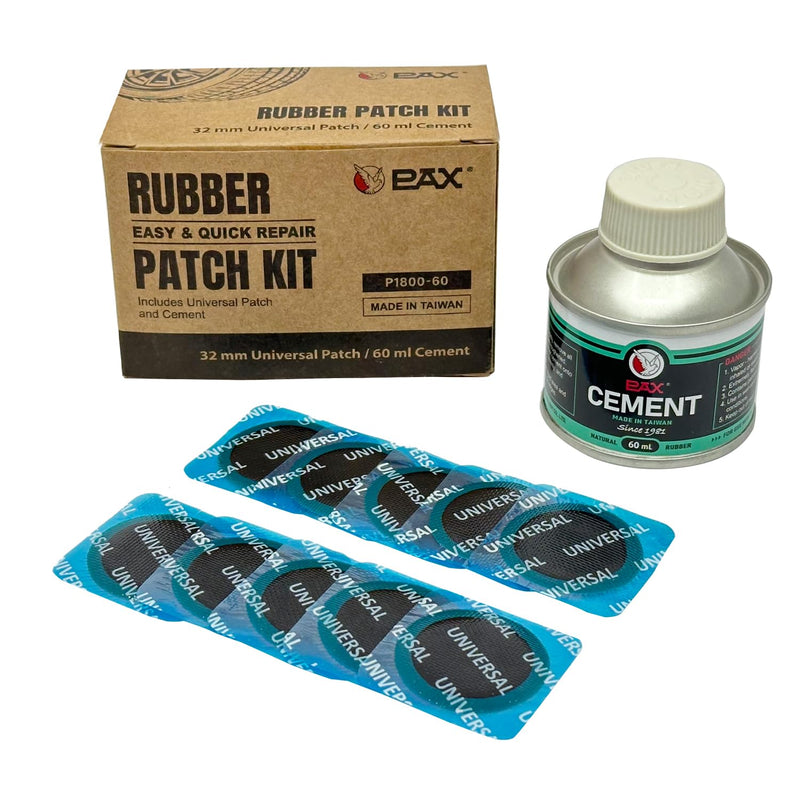 PAX 30Pcs 32mm Dia Round Universal Tube and Tire Patch Kit, with 1Pc 60ml Green Cement for Radial and Bias Tire Repair, Bike, Motorcycle, Automobile, Inflatable Rubber