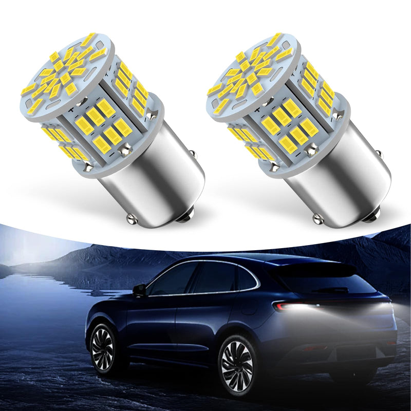 2 PCS 1156 LED Bulb Reversing Light, Single Contact 6800K Super Bright Turn Signal Bulb, 1141 1003 7506 BA15S Bulb, Universal for Most Cars (White)