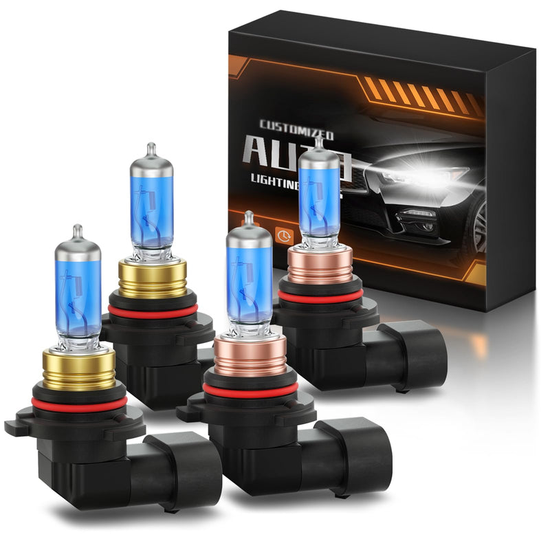 Fits for 1999-2006 Chevy Tahoe/Suburban Halogen Headlight Bulbs Combo, Ultra Bright 5000K White High Low Beam Headlight Bulbs, Plug and Play, 4 Pack