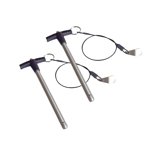 Stainless Steel T-Handle Ball Lock pin, with Lanyard Quick Release pin, Multimedia Audio Quick Latch Home Appliance Accessories (Dia:15/32in (12mm)-2Pcs, Clamping Length:3-1/2in(89mm)) Dia:15/32in (12mm)-2Pcs Clamping length:3-1/2in(89mm)