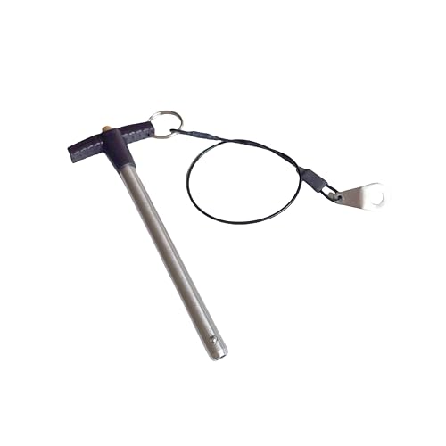 Stainless Steel T-Handle Ball Lock pin, with Lanyard Quick Release pin, Multimedia Audio Quick Latch Home Appliance Accessories (Dia:15/32in (12mm)-1PC, Clamping Length:3-5/32in(80mm)) Dia:15/32in (12mm)-1PC Clamping length:3-5/32in(80mm)
