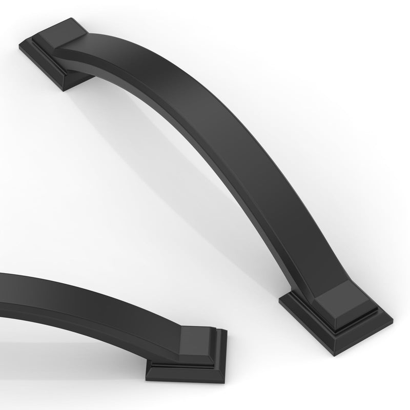 10 Pack Matte Black Cabinet Pulls 3.75 Inch(96mm) Kitchen Cabinet Handles Solid Zinc Alloy Cabinet Hardware Drawer Pulls 3.75" Hole Center 10