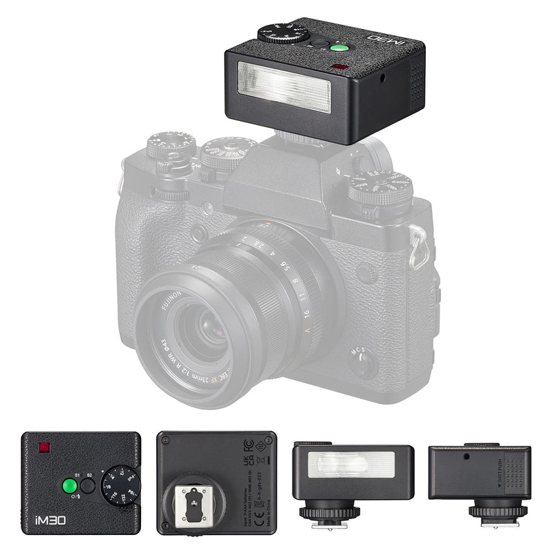 Godox IM30 Mini Camera Flash, Super-Portable 78g Pocket Sized, 7 Level Dimming, GN15, 230 Full-Power Flashes 3.6s Recycle Time Compatible with Canon/Nikon/Sony/Fujifilm Camera Godox IM30