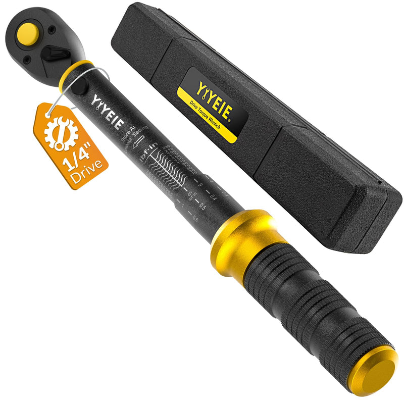 Upgrade 1/4" Drive Torque Wrench, 10-220 in.lb/1-24.9 Nm, Small Inch Pound Torque Wrench for Bike, MTB, Bicycle & Motorcycle, ±3% High Accuracy, with Easy-to-Use Locking Ring 1/4-Inch Drive