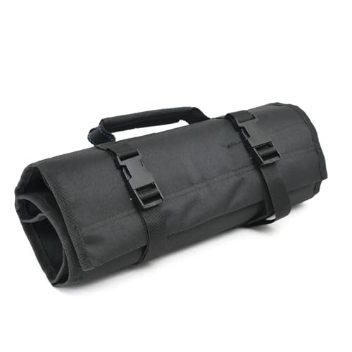 BluBird BBTB05 Heavy Duty Multi Pocket Tool Roll Organizer with 32 Pockets for Contractors Electricians Plumbers – 600D Polyester – Compact Roll Up – Industrial Grade Storage