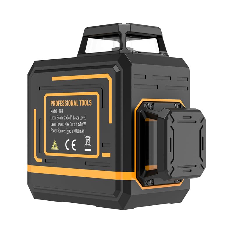 2D Green Cross Line for Construction and Picture Hanging, 2x360° Cross Lines Laser, Exterior Laser Lvel 360 Self Leveling, Professional 8 lines Green Light, Level-Class II, <1mW 2*360°