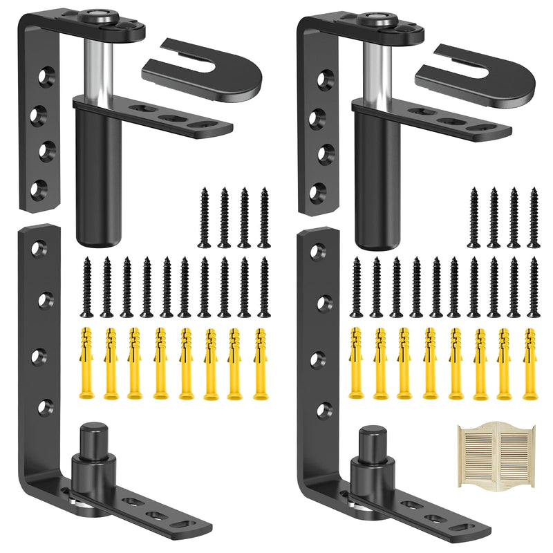 Cafe and Saloon Door Hinges, Self-Closing Heavy Duty Double Action Swinging Door Hardware for Bar Coffee Shop Restaurant, 304 Stainless Steel Black Finish (Black, Big Size, 2 Pack) BIG 2PCS