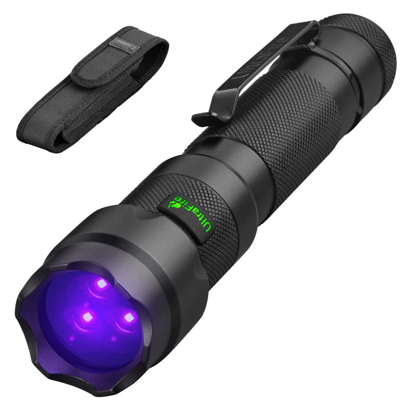 ULTRAFIRE 15W Rechargeable UV Flashlight - 365nm Blacklight Flashlight for Pet Urine Detection,Resin Curing,Minerals,Scorpion,Blood Trail Tracking UV Light 502UVS PRO