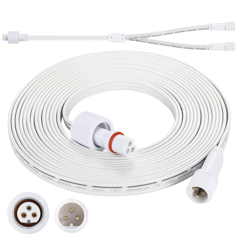 Permanent Outdoor Lights Extension Lead Waterproof Cord,Waterproof Extension Cable 3Pin,IP68 Extension Cable for Go-vee H705A/B/C, H706A/B/C (13FT Extension) 13FT Extension