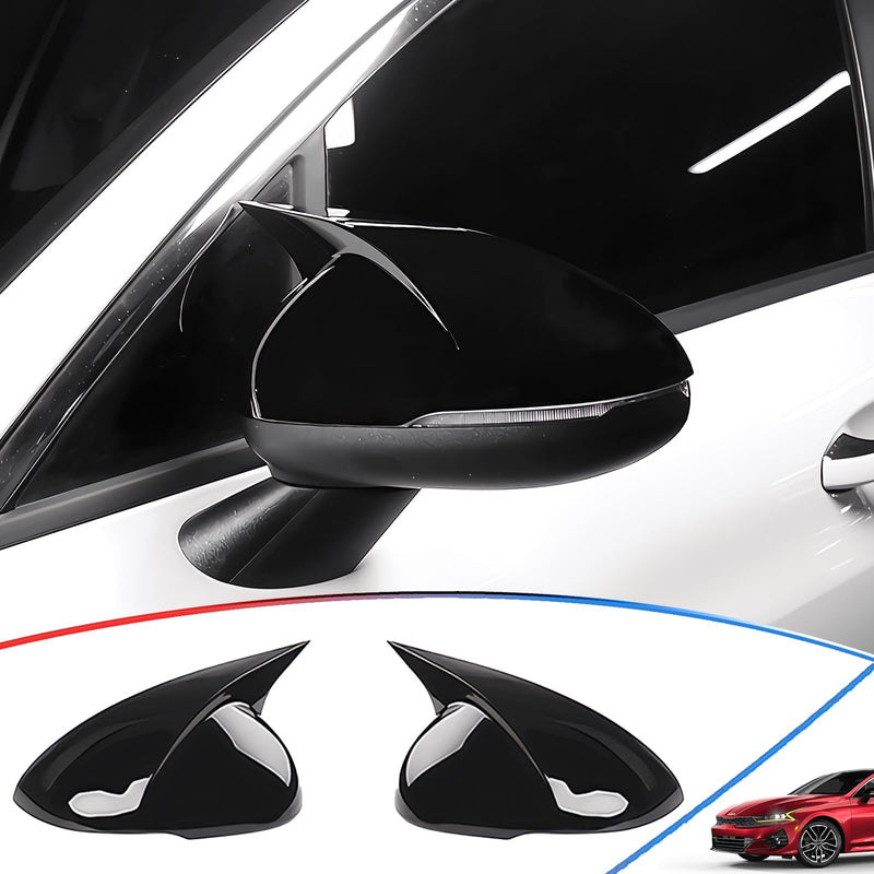 Side Mirror Cover, for Kia K5/Optima 2021 2022 2023 2024 2025 2026, Bright Black Side Rear Mirror Covers Body Kit Accessories for Cars For kia K5/Optima 2021-2025(Style A)