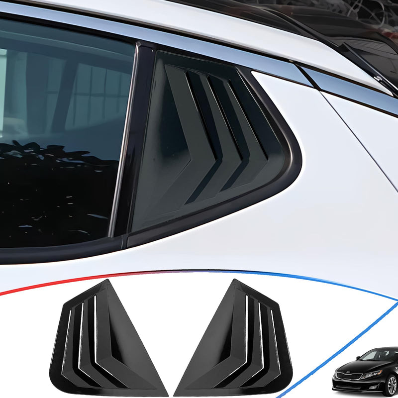 Window Louvers, for Kia Optima/K5 2011 2012 2013 2014 2015, Bright Black Side Rear Window Louvers Body Kit Accessories for Cars For kia Optima/K5 2011-2015