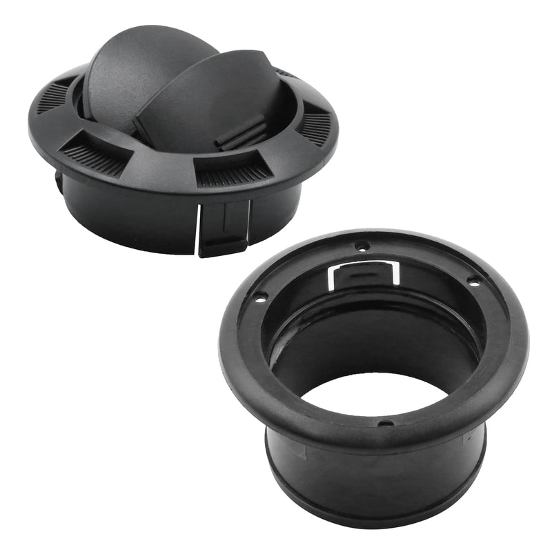 75mm Universal Air Conditioning Warm Air Vent Deflector, Round Dashboard Air Vent for Car RV Without Grilles (Black)