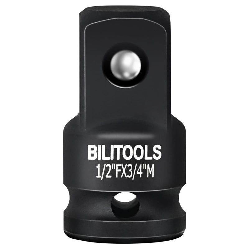 BILITOOLS Impact Socket Adapter 1/2" Female x 3/4" Male Increaser for 3/4" Drive Sockets & Using with Impact Guns Wrenches, Breaker Bars, Ratchets