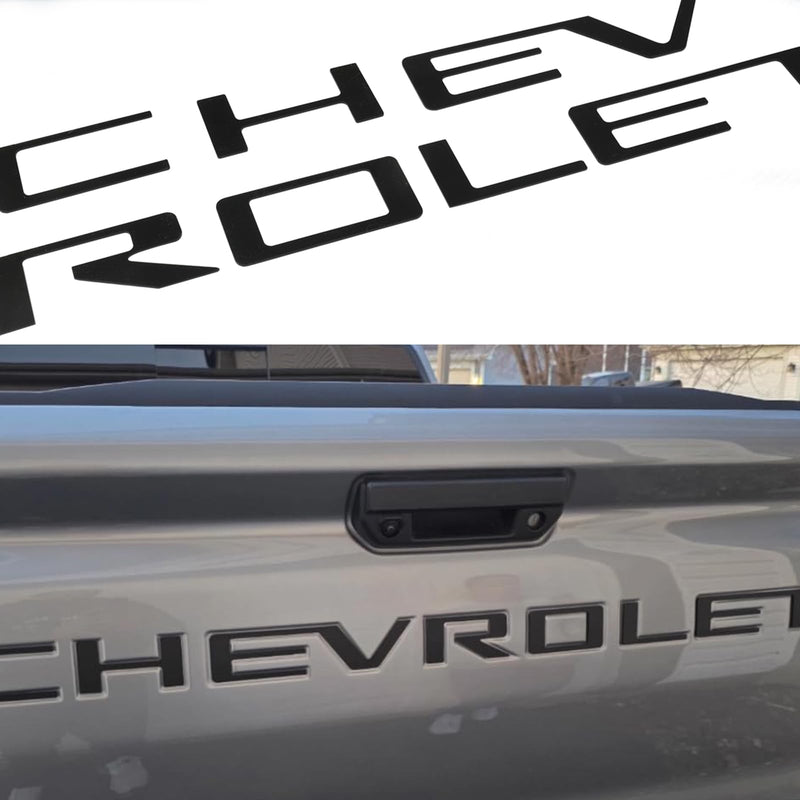 Tailgate Insert Letters Compatible with 2023 2024 2025 Chevy Colorado 3D Emblems Badge with Strong Adhesive Matte Black Small(For 2023 2024 2025Colorado)
