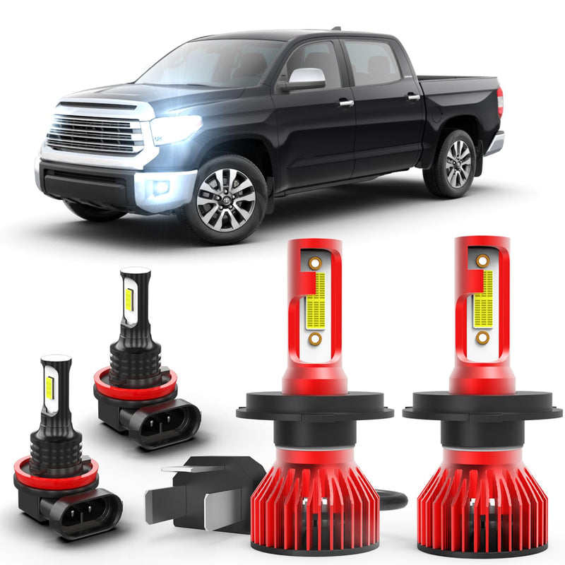  [AUSTRALIA] - For 2014 2015 2016 2017 2018 2019 2020 2021 Toyota Tundra Fog Lights Bulbs Combo, 4pcs Super Bright White Dual Beam and Fog Lights Blubs Package