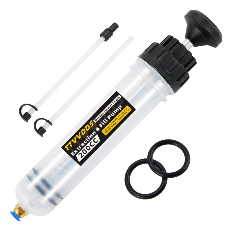 Automotive Fluid Extractor Pump, 200 cc Oil Extractor Pump with Hose, Sealed Upgraded Oil Change Pump, Lightweight Oil Suction Pump for Changing Transmission, Power Steering, and Brake Fluid