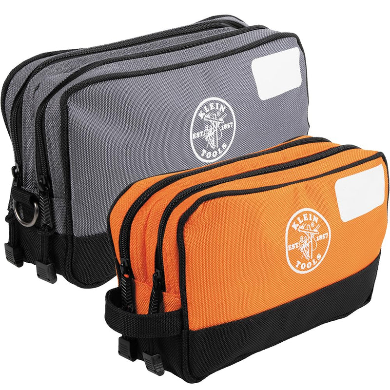 Klein Tools Tool Pouch, Dual Compartments, Heavy-Duty Tool Bag Organizer, Multipurpose Bag Dimensions NA | 2-Pack