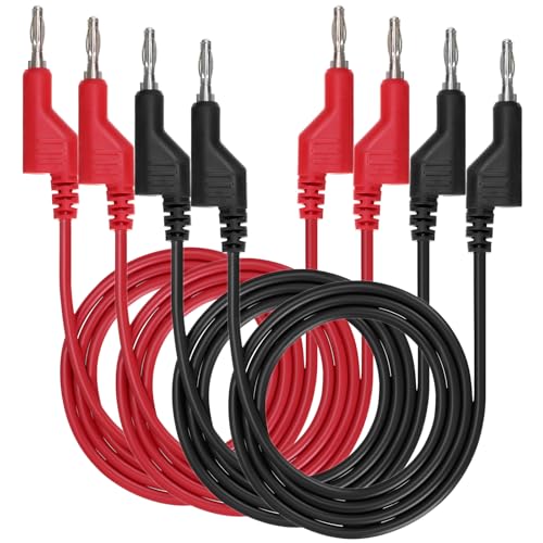 Sumnacon 4 Pcs 4mm Banana to Banana Plug Test Leads for Multimeter,3.3Ft/1M 1 m