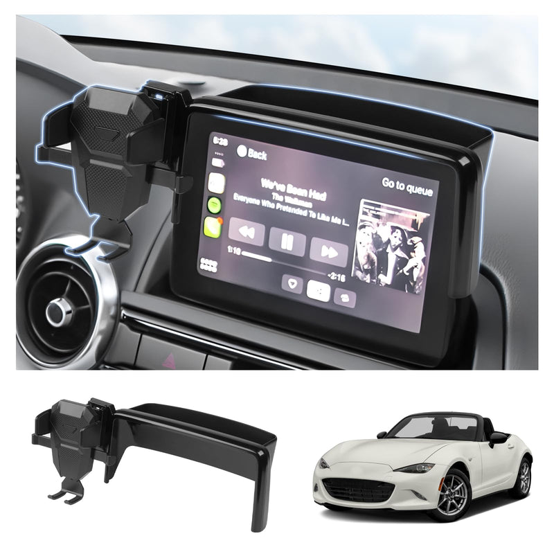 FIILINES Dashboard Storage Tray&Phone Holder for 2016-2023 Mazda MX-5 MX5 Miata/2016-2021 CX-3 CX3/2014-2016 Mazda3(Fit 7" Touch Screen) Dash Center Console Organizer Phone Mount Interior Accessories