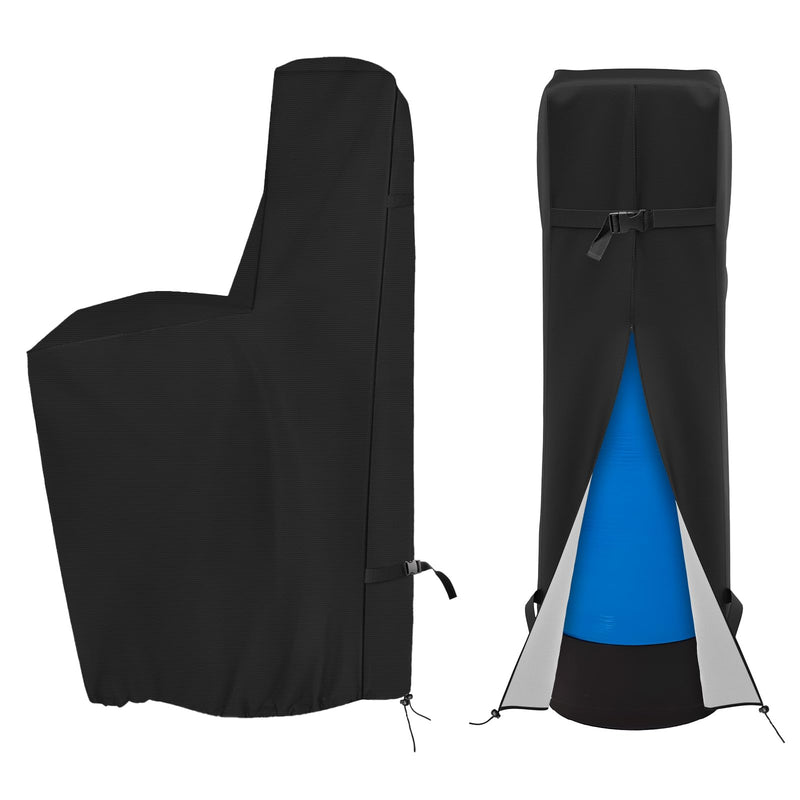 COSHNIBI Water Softener Cover , 420D Heavy Duty Outdoor Water Softener Cover Waterproof Insulated with Split Zipper, All Weather Protection 55" H x 30" W x 16" D - Black