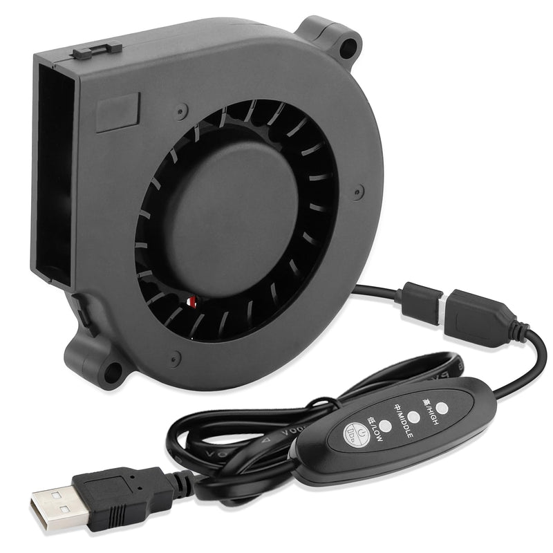 75mm x 15mm USB Cooling Blower Fan 5V DC Brushless Small Computer Case Fan for Cooling 3D Printer Helmet Hard Drive CPU PC Electronics Cabinet* 7515