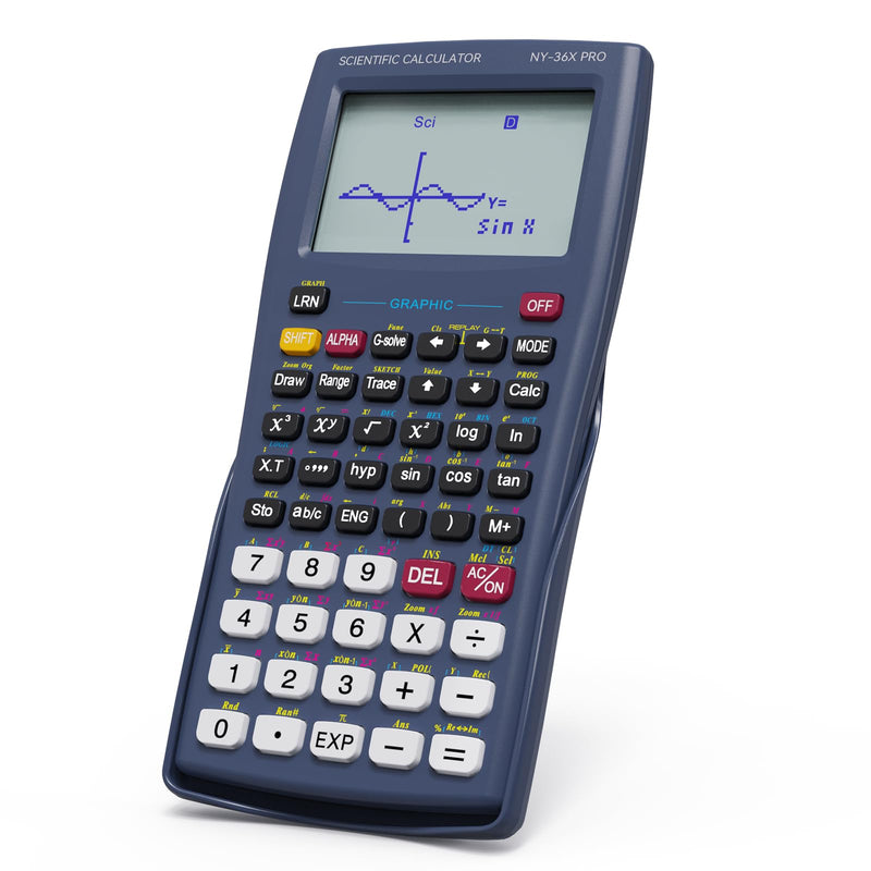 Scientific Calculator with Graphing Function, NEWYES 36X Pro Graphic Science Calculator for Middle and High School Supplies (Blue) AC0501