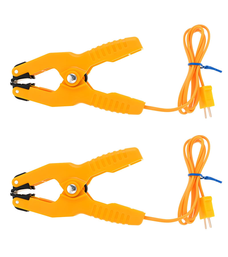 2 PCS K-Type Thermocouple Sensor Thermometer Lead Probe Pipe Clamp Jaw Clip Plumbing Clamp for Fieldpiece Gauges HVAC & Plumbing (-40°F to 392°F) Yellow Ht 05 K Type 2 * Clamps