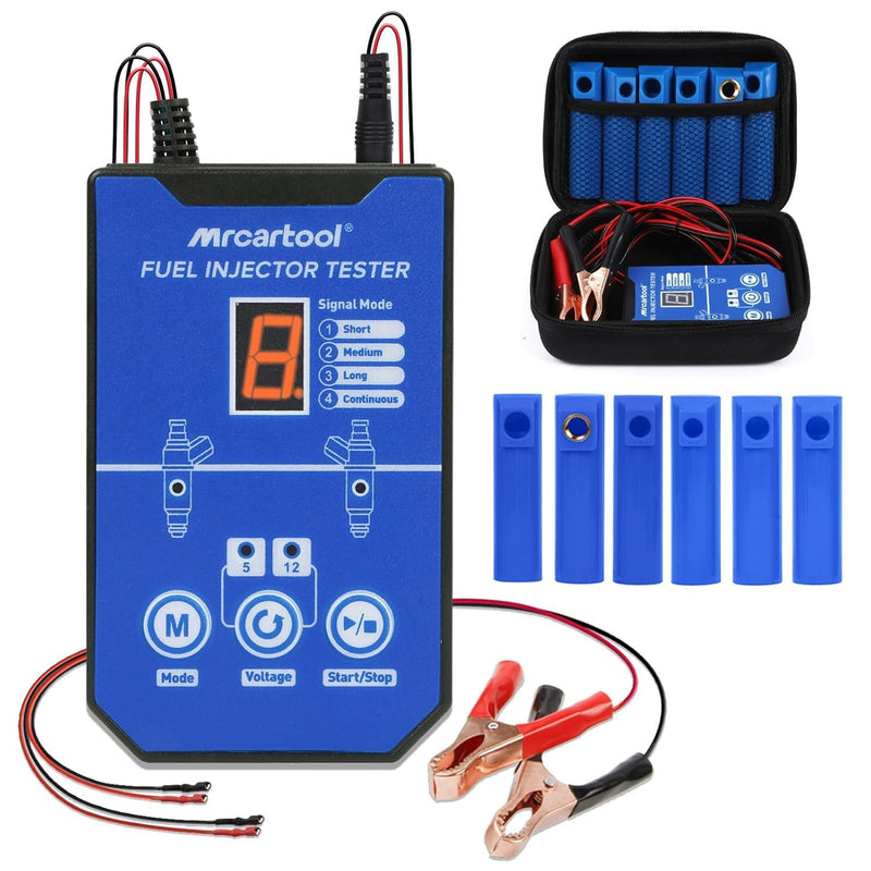 BELEY Fuel Injector Tester and Universal Cleaner Tool Kit， 6 Size Cleaning Adapters & 8 Pulse Modes for 12V Automotive Car Motorcycle Injector Tester Kit, DIY Automotive Cleaning Test Kits UPGRADED Fuel Injector Cleane