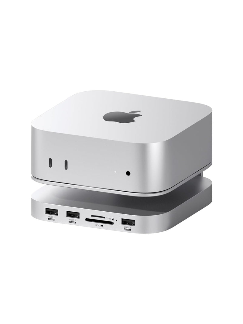 Hagibis Mac mini M4 Hub & Stand with SSD Enclosure, 3 in 1 USB Type-C Docking Station with M.2 NVMe SSD Case, 10Gbps USB3.2 Gen2, SD4.0, TF4.0, 5V/2A Power Supply for M4 Pro (MC60) MC60