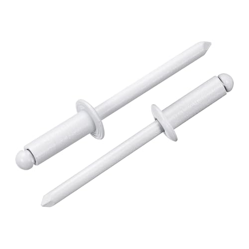 uxcell 100Pcs 3/16"x1/2" Round Head Blind Rivets, Zinc-Plated Carbon Steel Grip and Mandrel Cap Blind Rivets, White 3/16"x1/2"